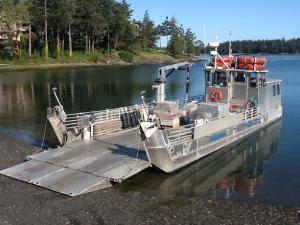 Humpback landing craft loading at Roche Harbor Marina Humpback